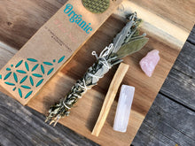 Load image into Gallery viewer, Home-Grown Smudge Wand / Crystal Incense Set