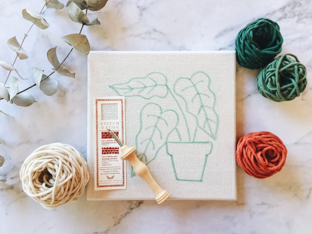 Oxford punch needle start kit - little plants pot
