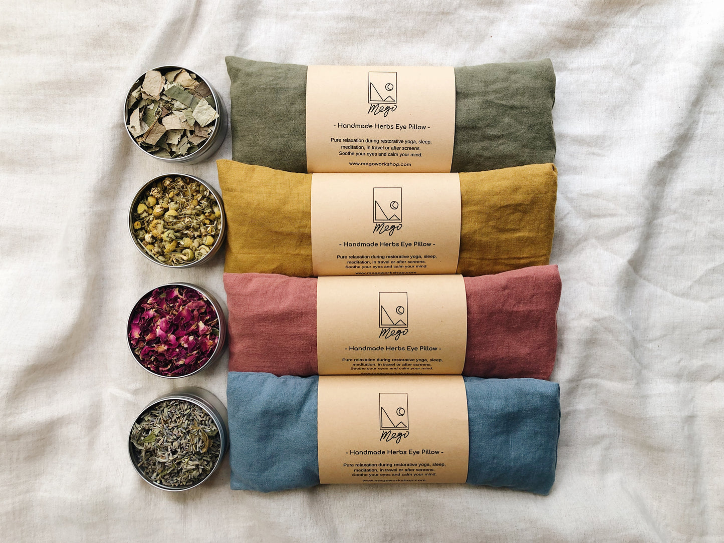 Refillable Handmade Herbs Eye Pillow - Relieve anxiety and fatigue