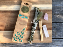 Load image into Gallery viewer, Home-Grown Smudge Wand / Crystal Incense Set