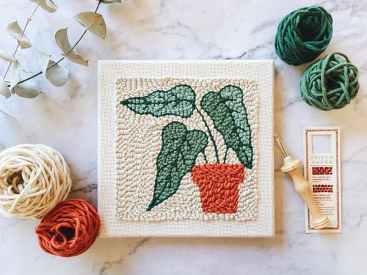 Oxford punch needle start kit - little plants pot