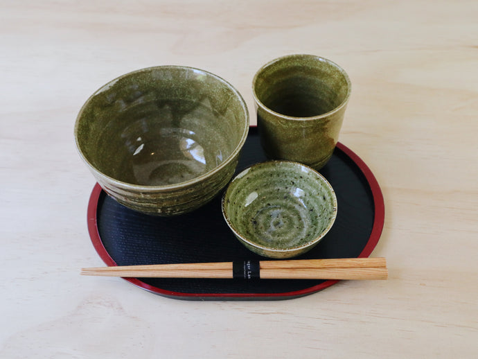 Japanese Glazed Table Set (Karatsu)