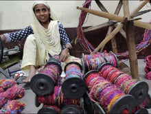 Load image into Gallery viewer, Recycled Spun Sari Yarn 100g