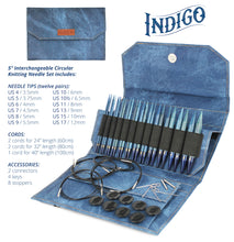 Load image into Gallery viewer, LYKKE KNITTING NEEDLE SET 5&quot;- INDIGO